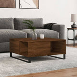 Coffee Table Brown Oak 80x80x36.5 cm Engineered Wood 830795