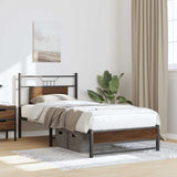 Bed Frame without Mattress Brown Oak 75x190 cm Small Single Engineered Wood 4107006