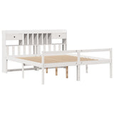 Bookcase Bed without Mattress White 180x200 cm Super King Solid Wood Pine 3322062