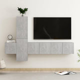 5 Piece TV Cabinet Set Concrete Grey Engineered Wood 3079073