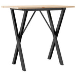 ZNTS Dining Table X-Frame 80x50x75 cm Solid Wood Pine and Steel 3282694