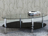 Coffee Table Black Tempered glass, Metal Medium Stylish Design 240509