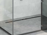 Shower Drain Glass Cover with 360&deg Siphon Black 100 cm 42015978