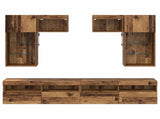TV Wall Units Wall-mounted 6 pcs Black Oak Engineered Wood 3402788