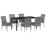 Garden Dining Set 7 pcs Grey Powder-Coated Steel 3379230