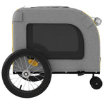 ZNTS Pet Bike Trailer Yellow and Grey Oxford Fabric and Iron 93854