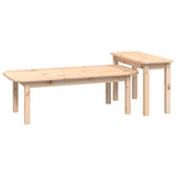 2 Piece Coffee Table Set Solid Wood Pine 822362
