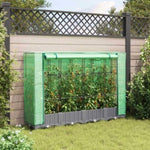 ZNTS Raised Bed with Greenhouse Cover Rattan Look 160x40x123 cm 4015854