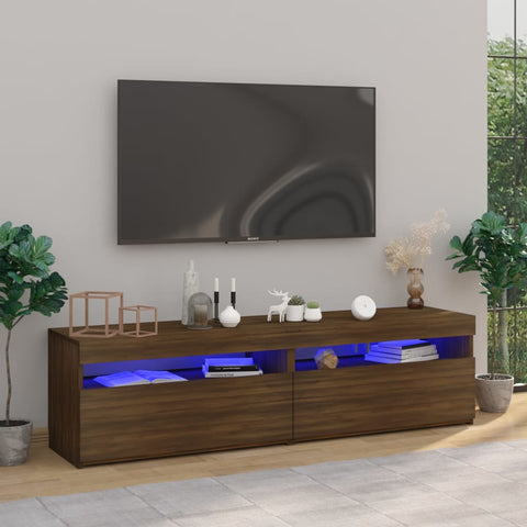 ZNTS TV Cabinet with LED Lights 2 pcs Brown Oak 75x35x40 cm 815128