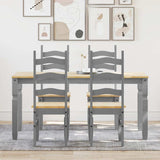 ZNTS 5 Piece Dining Set Panama Grey Solid Wood Pine 3345204