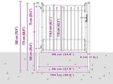 Fence Gate HORST 100 x 125 cm Metal Black Lockable 42034065