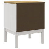 Bedside Cabinet "FLORO" White 45x39x57 cm Solid Wood Pine 374003