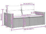Garden Sofa Set with Cushion 14 pcs Black Poly Rattan 3364954