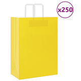 Paper Bags 250 pcs with Handles Yellow 32x17x44 cm 4102014
