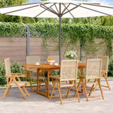 ZNTS 7 Piece Garden Dining Set Beige Poly Rattan and Solid Wood 3281720