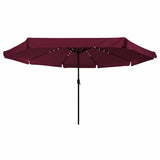 Garden Parasol Bordeaux Red 395 x 395 x 245 cm Polyester 42003648