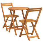 Garden Bistro Set with Cushion 3 pcs Brown Solid acacia wood 4105500