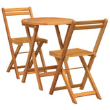 Garden Bistro Set with Cushion 3 pcs Brown Solid acacia wood 4105500