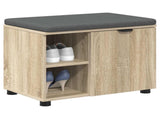 Hall Bench with Cushion with Shelf Sonoma Oak 60 x 38 x 46 cm 891498