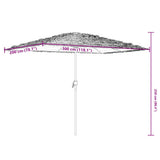 Garden Parasol with Steel Pole White 300x200x250 cm 4005096