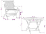 3 Piece Folding Garden Bistro Set Natural Solid Teak Wood 3434097