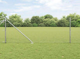 Ground Spike Fence Post 26 pcs Silver Powder-Coated Steel 3350209