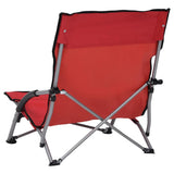 Folding Chairs 2 pcs Red Fabric 312490