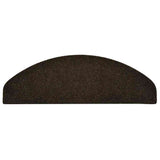 Stair Mats Self-adhesive 20 pcs 65x21x4 cm Dark Brown Half Round Large 3365649