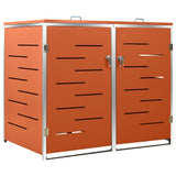 Double Wheelie Bin Shed 138x77.5x112.5 cm Stainless Steel 149563