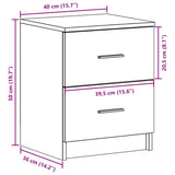 Bedside Cabinet with 2 Drawers Sonoma Oak 40x36x50 cm 858789
