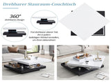 360&deg rotating coffee table, fully functional living room table, high-gloss tabletop with N605P257602B