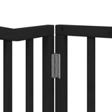 Dog Gate with Door Foldable 10 Panels Black 800 cm Poplar Wood 3155627
