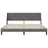 Bed Frame with Headboard Dark Grey 180 x 200 cm Velvet 42027458