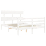 Bed Frame without Mattress White 120x200 cm Solid Wood 3195087