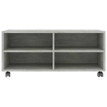 TV Cabinet with Castors Concrete Grey 90x35x35 cm Engineered Wood 800184