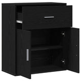 Sideboard with Drawer Black Oak 60 x 31 x 70 cm Engineered Wood 871397