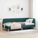Corner Bed Frame with Headboard Dark Green 80 x 200 cm Fabric 42016557