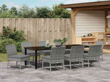 Garden Dining Set 9 pcs Grey Powder-Coated Steel 3379232