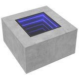 Coffee Table with LED Concrete Grey 60x60x40 cm Engineered Wood 847570