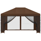 Garden Gazebo with Sidewalls 4 x 3 m Brown Polyester and Steel 900396