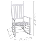 Rocking Chair with Curved Seat White Wood 40858