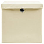 ZNTS Storage Boxes with Lid 10 pcs Cream 32x32x32 cm Fabric 288360