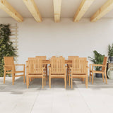 Stackable Garden Chairs 8 pcs 56.5x57.5x91 cm Solid Wood Teak 3157903