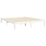 Bed Frame without Mattress White 160x200 cm Solid Wood Pine 3193607