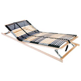 Slatted Bed Base Manual Brown 80 x 190 cm Solid Beech Wood 42015263