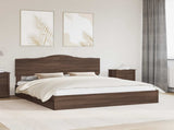 Storage Bed with Drawer Brown Oak 200 x 200 cm Engineered Wood 3413477