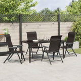 Garden Dining Set 5 pcs Black Coffee Powder-Coated Steel 3379271