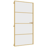 Interior Door Slim Golden 102,5x201,5 cm Tempered Glass and Aluminium 155135