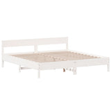Bed Frame without Mattress White 180x200 cm Super King Solid Wood Pine 3216213