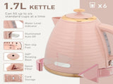 3000W 1.7L Kettle & 4 Slice Toaster, Kettle and Toaster Set with 7 Browning Controls and Crumb Tray, T3398P378860